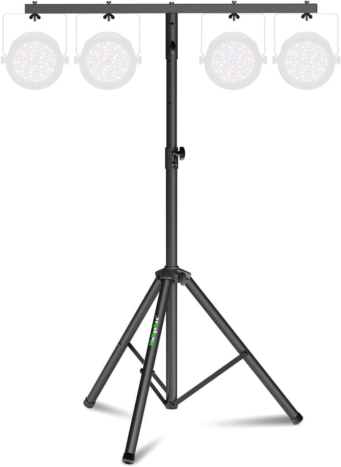 Dj Light Stand Metal T-Bar Stage Stand for Par Lights Tripod Light Stand with Crossbar Mount, Single