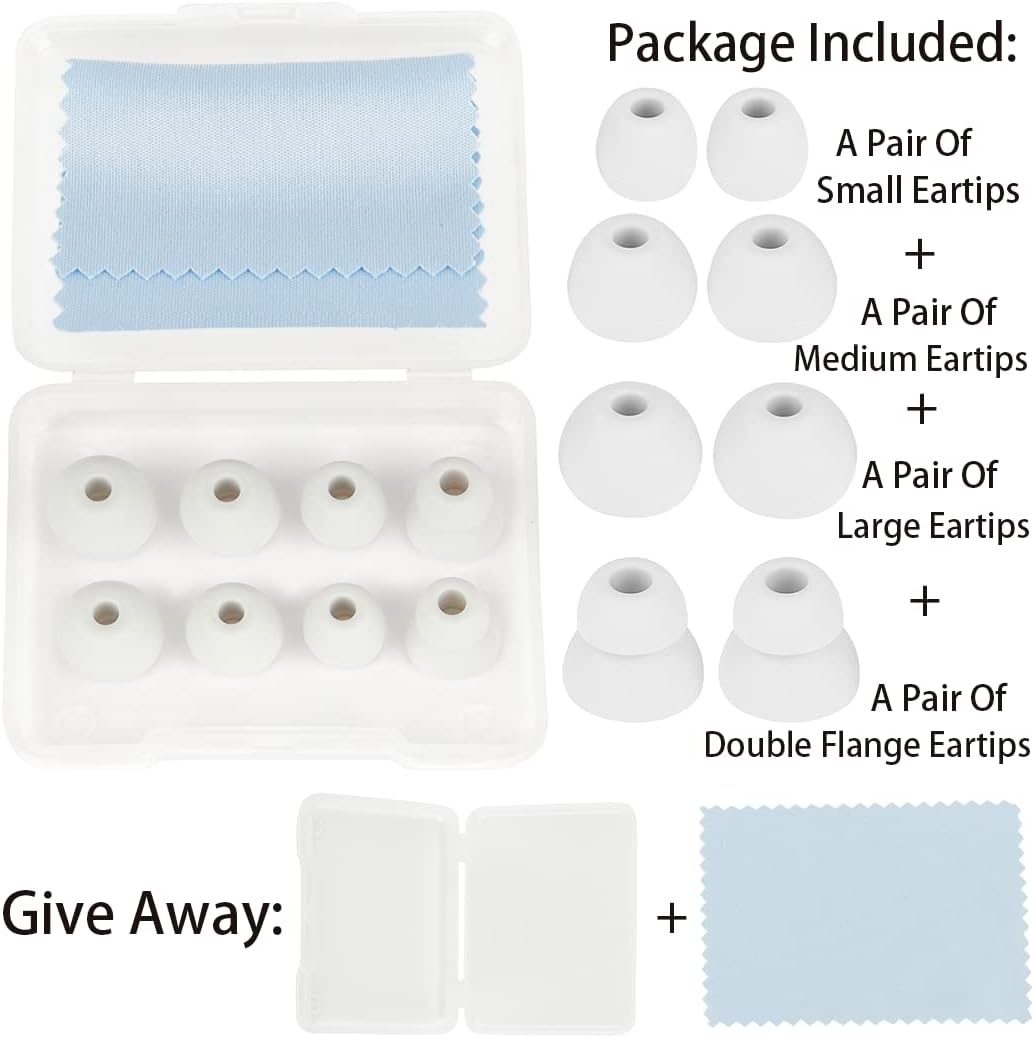 Earbud Tips Replacement Earbud Tips Earbud Replacement Tips Headphones Replacement Ear Pads Ear Tips for Earbuds Compatible with Powerbeats Pro Beats Wireless Earphone Headphones 4 Pairs (Light Grey)
