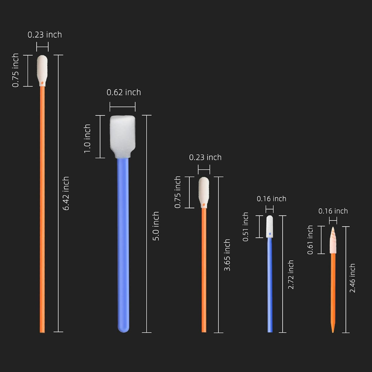 Wellgler's Foam Cleaning Swabs, Foam Swab Kits for Printers, Cameras, Optics, Guns, Electronics and Automotive Detail Swabs 200Pcs