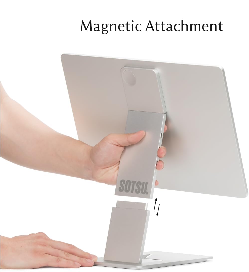 SOTSU FlipAction Elite 16" Portable Monitor | 4K | Super Compact | Pivot Rotate | 3840x2400 DCI P3 | 60Hz | 450 Nits | Full Metal CNC | Perfect Match for Mac and Windows (Silver)