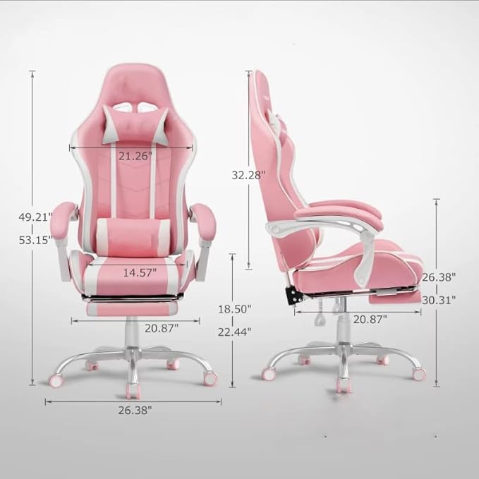 Office Chair Gaming Chair Computer Chair Office Game Chair Ergonomic Game Chair Adjustable Height Oblique Horizontal Office Chair (Color : D Size : Light Grey)