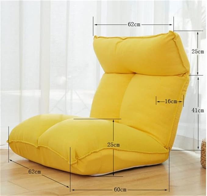 Office Chair Gaming Chair Computer Chair Upholstery Chair Adjustable Floor Chair for Window Lounge Chaise Backrest 14-Position Folding Lazy Recliner