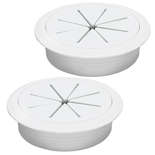 BOPOREAE 2 Pcs Desk Grommet 2-3/8" (60mm), Desk Hole Cover for Cables