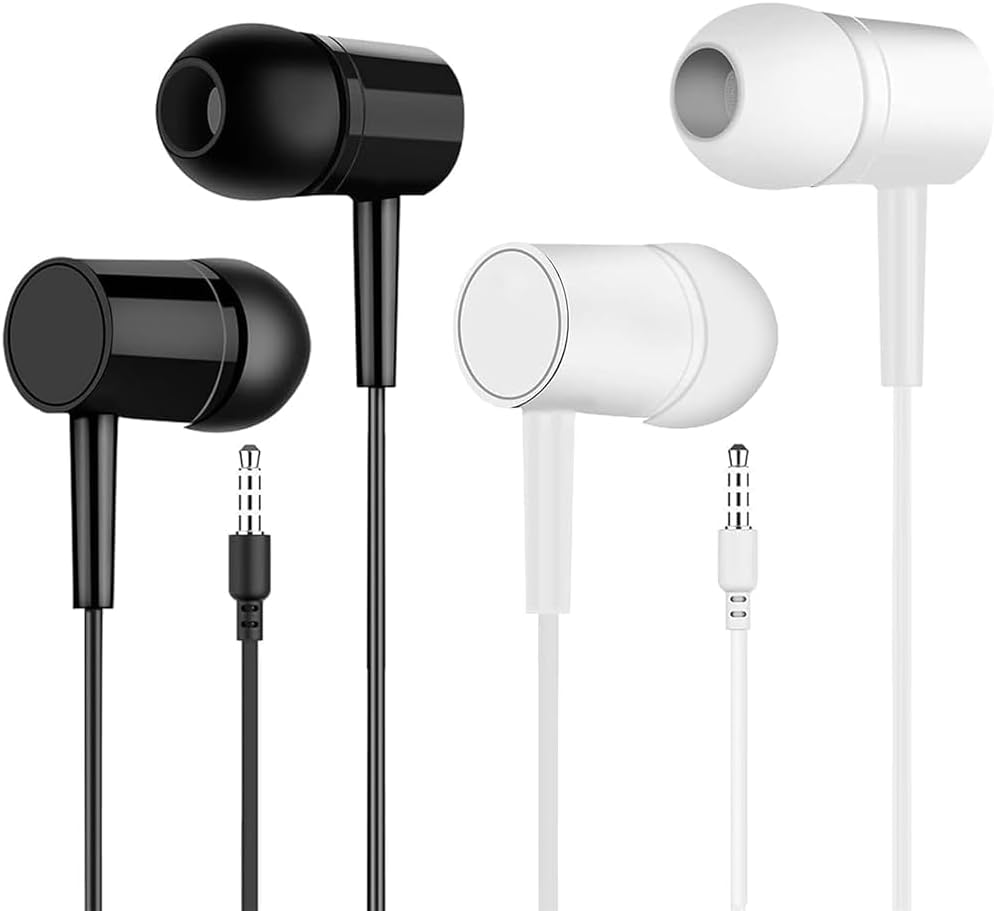 Generic Earbuds Wired in-Ear with Microphone, Ergonomic Design for Secure Fit, Noise Isolation Earphones for Study