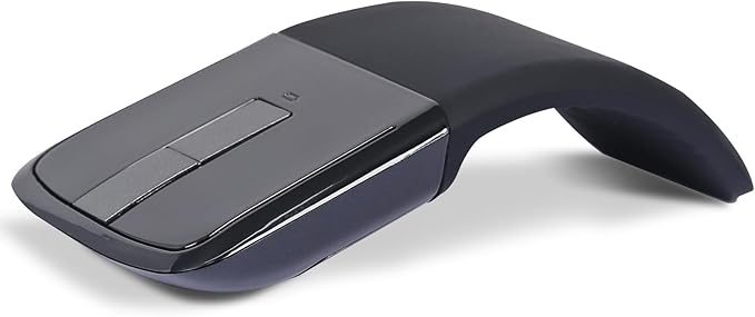 Bluetooth Arc Mouse Foldable Slim and Portable Mini Wireless Computer Travel Mouse Folding Optical Touch Mice for Laptop Tablet - Black