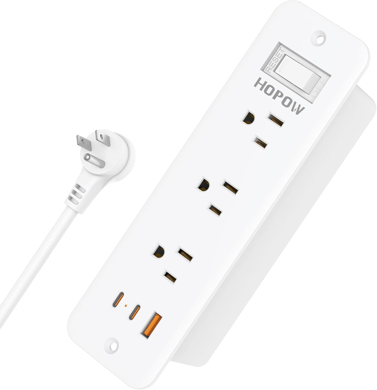 HOPOW 5 6 5 (3 900J Recessed Power Strip FT Recessed Outlet, Flush Mount Furniture Outlet with Outlets USB Ports USB