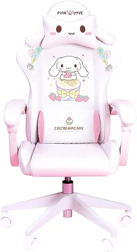 Gaming Chair Adults Gaming Chair Girls Cute Computer Leather Armchair Office Home Swivel Lifting Adjustable Chair