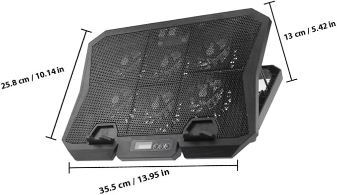 Laptop Cooling Pad 15.6-inch Quiet Cooling Fan Stand with Adjustable Speed and Blue Light for Portable Laptop Heat Dissipation Compatible with Gaming and Office Use