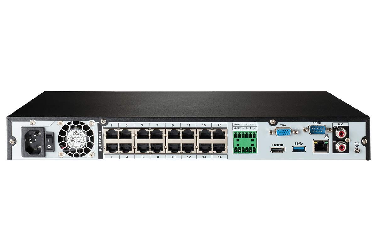 Lorex 4KSDAI168-2 4K Smart Deterrence 16 Channel Surveillance System w/ N862A63B 4K 3TB NVR and 8 E892AB 4K Smart Deterrence Bullet Cameras