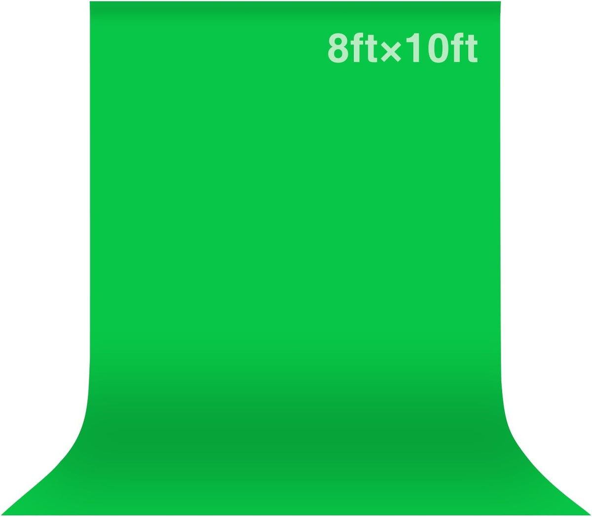 8x10ft Green Screen Backdrop, (WxH) Photography Chromakey Greenscreen Background Sheet, Polyester Collapsible Green