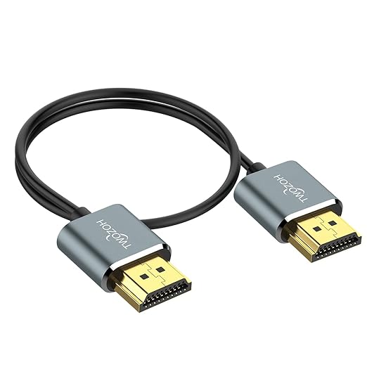 Twozoh Ultra-Thin HDMI to HDMI Cable 10FT, Hyper Slim HDMI 2.0 Cable, Extreme Flexible HDMI Cord Support 3D/4K@60Hz, 2160P, 1080P