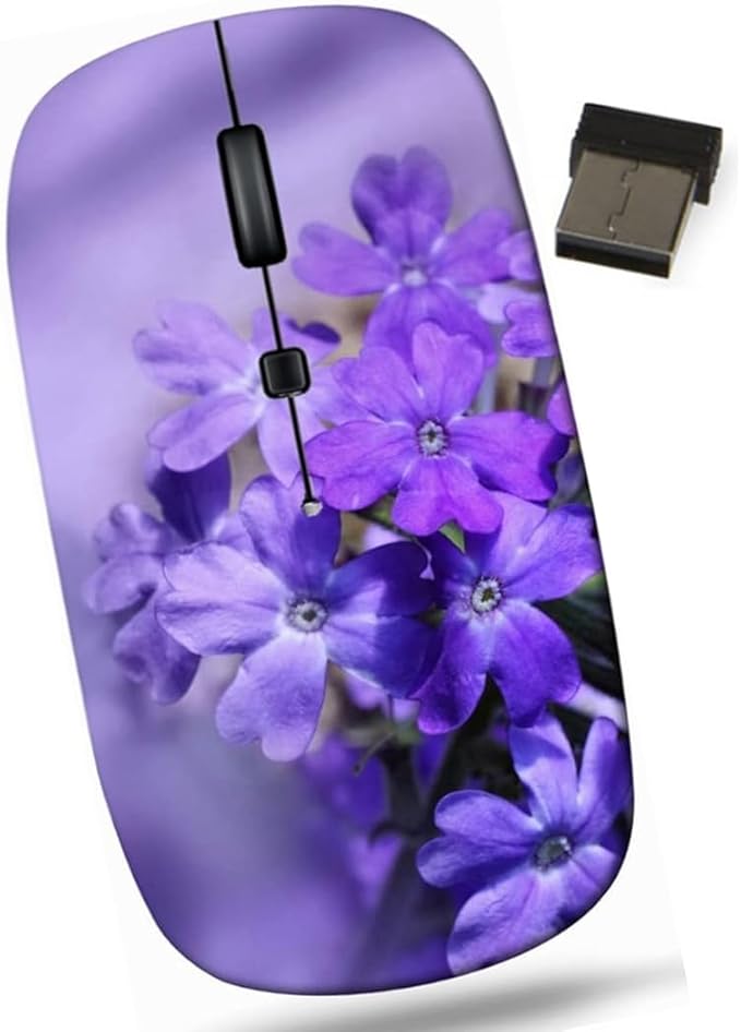 maizi Small Wireless Mouse for Kids Chromebook Laptop PC Notebook Small Wireless Mice for Kids Image ID: 21156585 Beautiful Blooming ve Lightweight 2.4G USB Receiver Printed in USA