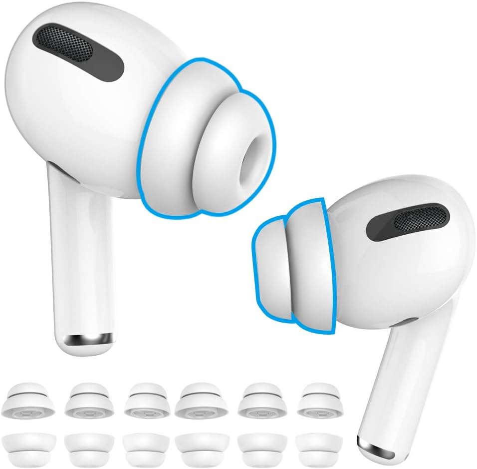 Delidigi for 6 Pairs AirPods Pro 2nd/1st Generation Replacement Ear Tips,Noise Reduction Silicone Earbuds Earplug Accessories Built-in Dust Guard Screen&Fit in The Charging Case S/M/L Size