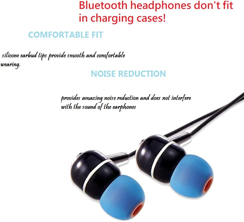 Earbuds Replacement Tips Silicone Earbud Tips Ear Bud Replacement Pieces Ear Gels Fit for Inner Hole from 3.8mm - 5.1mm Earphones 9 Pairs S/M/L Blue-Orange