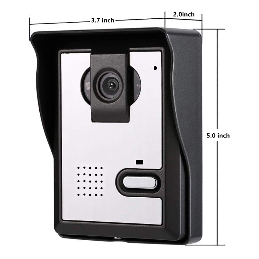 AMOCAM Wired Video Intercom Doorbell System 7 Inches LCD Monitor Video Door Phone Kits Support Monitoring,Unlock,Dual-Way Door Intercom for Villa