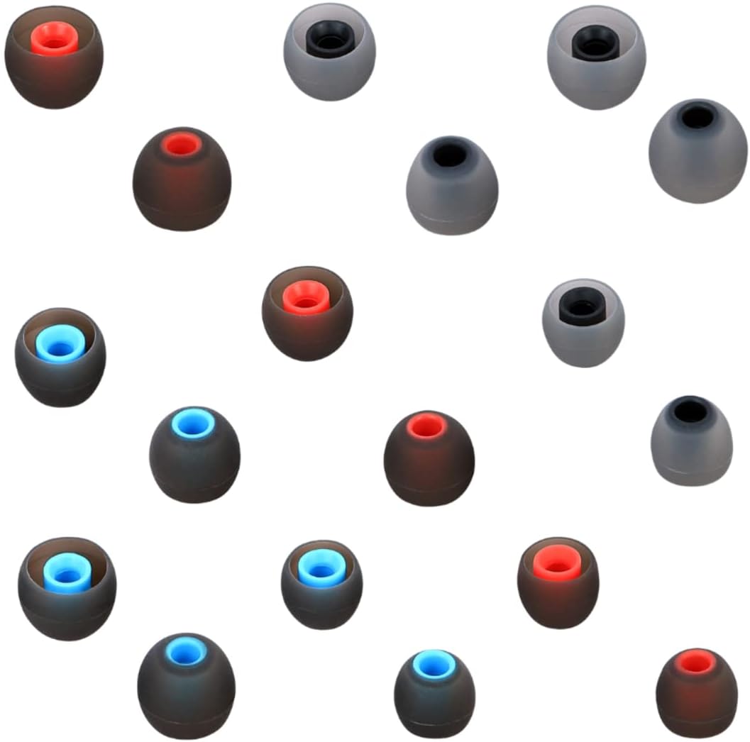 Replacement Earbud Tips Earbud Covers Silicone Tips Ear Gels Fit for Inner Hole from 3.8mm - 5.1mm Earphones 9 Pairs S/M/L