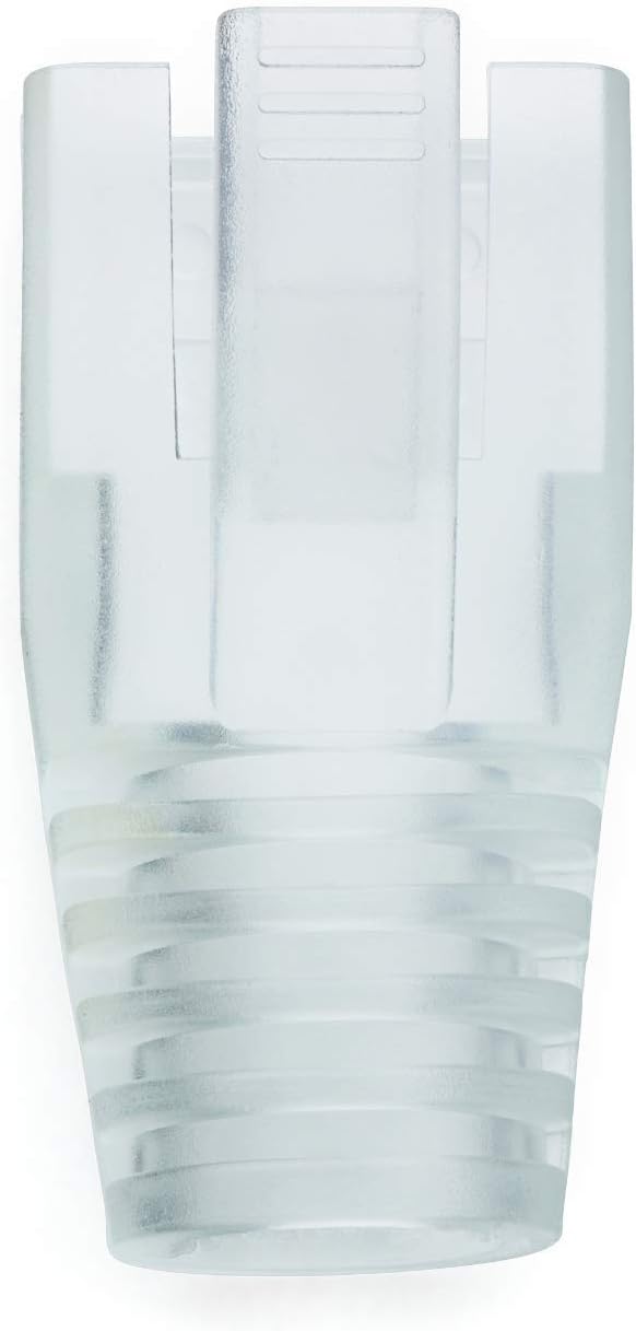 trueCABLE RJ45 Strain Relief Boots, 7.0mm Slip-On PVC Plug Cover, Transparent, 100 Pieces