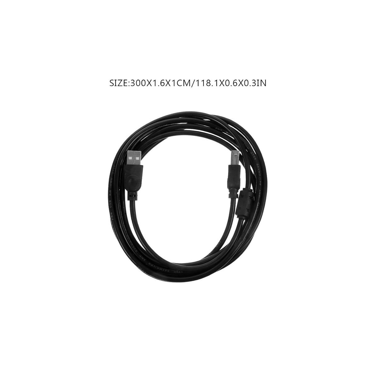 2.0 3 OSALADI USB Printer Cable Meter for Computer Copier Scanner, Black USB Cable for Office Home Printing Machine