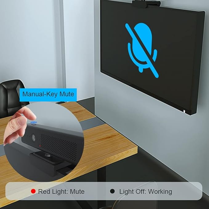 1080P Webcam for W/Built-in Mic Mute Button and Privacy Cover Plug&ampfor Play for Laptop Computer