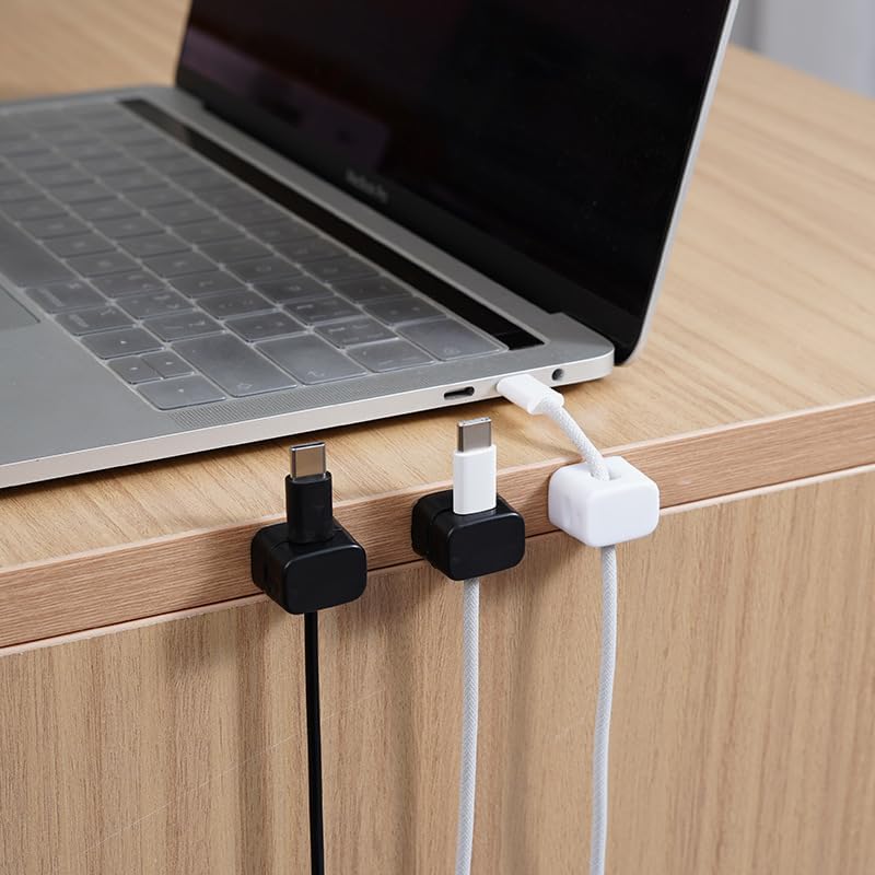 Greygel 10Pack 2025 [1s -5white 5Black Upgraded Cord Organizer Magnetic Cable Clips Lock] Cord Holder, Adhesive Wire