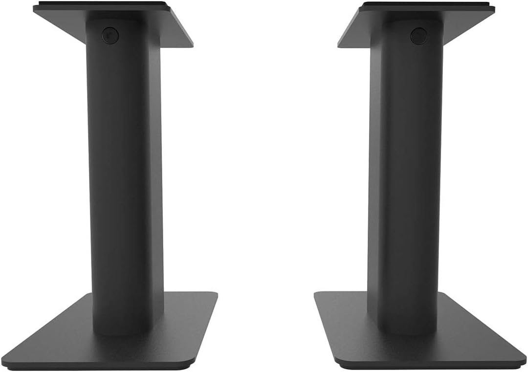 Kanto YU6 Powered Bookshelf Speakers with Bluetooth (Matte Black) with SP9 Desktop Stands (Black)