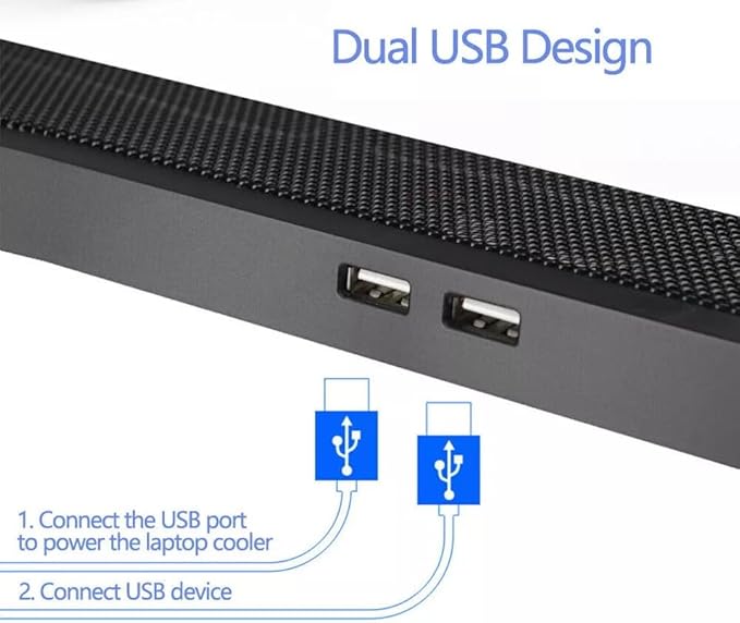Laptop Cooling pad for Dell Vostro 14 (3458) Gaming laptops Laptop Cooler with 4 Fans LCD Display Screen 4 Height 2 USB-A Port Laptop Stand