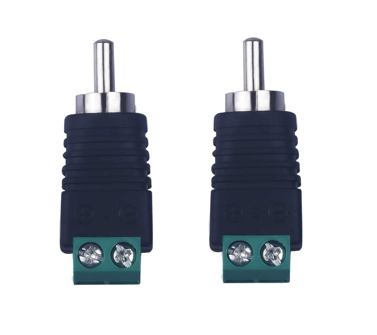 RCA Plugs for Speaker Wire，RCA to AV Screw Terminal Connector, Phono RCA Male Plug Solderless Converter Audio/Video Speaker Wire Connectors Solderless Adapter