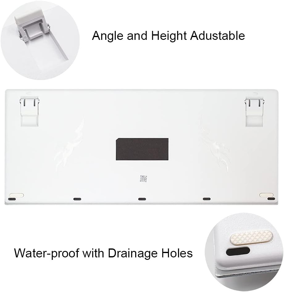 Granvela OUTEMU Brown Switches Mechanical Keyboard - 87-Key Tenkeyless | Rainbow LED Backlit | NKRO(N-Key Rollover) | Hot Swappable | Tenkeyless |Aluminium Panel -White