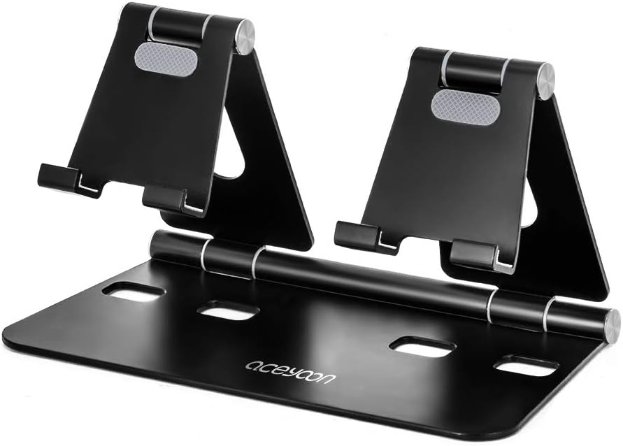 aceyoon 2 Adjustable Tablet Stand, iPad/Cell Phone Holder for Desk, Aluminum Alloy Stand Holder for Phones or a