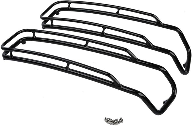 Black Top Hard Saddlebags Lids Rack Rail Guards Iron Saddlebag Guard-Type BTHSLRRGFFHT1 Compatible with Harley Davidson