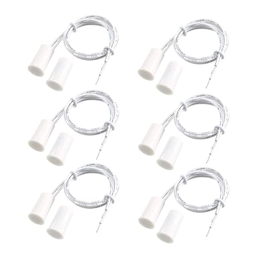 PEN RC-33 NC Recessed Wired Security Window Door Contact Sensor Alarm Magnetic Reed Switch White - (6 Sets)