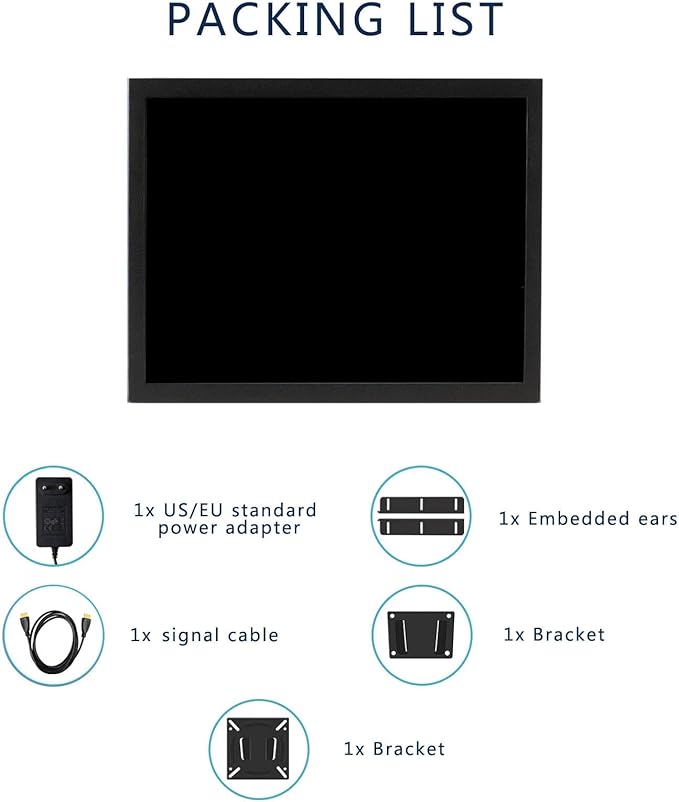 VSDISPLAY 15 Inch 1024x768 LCD Monitor 1000 Nits High Brightness IPS Screen with H/D DVI VGA as Outdoor Industrial Extra Display