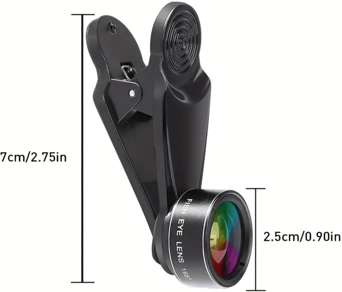 Universal 7-in-1 Mobile Phone Camera Lens Kit, Funny Cell Phone Lens for iPhone, for Samsung, for Android Smartphone, Universal Clip on Wide Angle+Macro+ Fish Eye Camera Lenses attachments Accessory