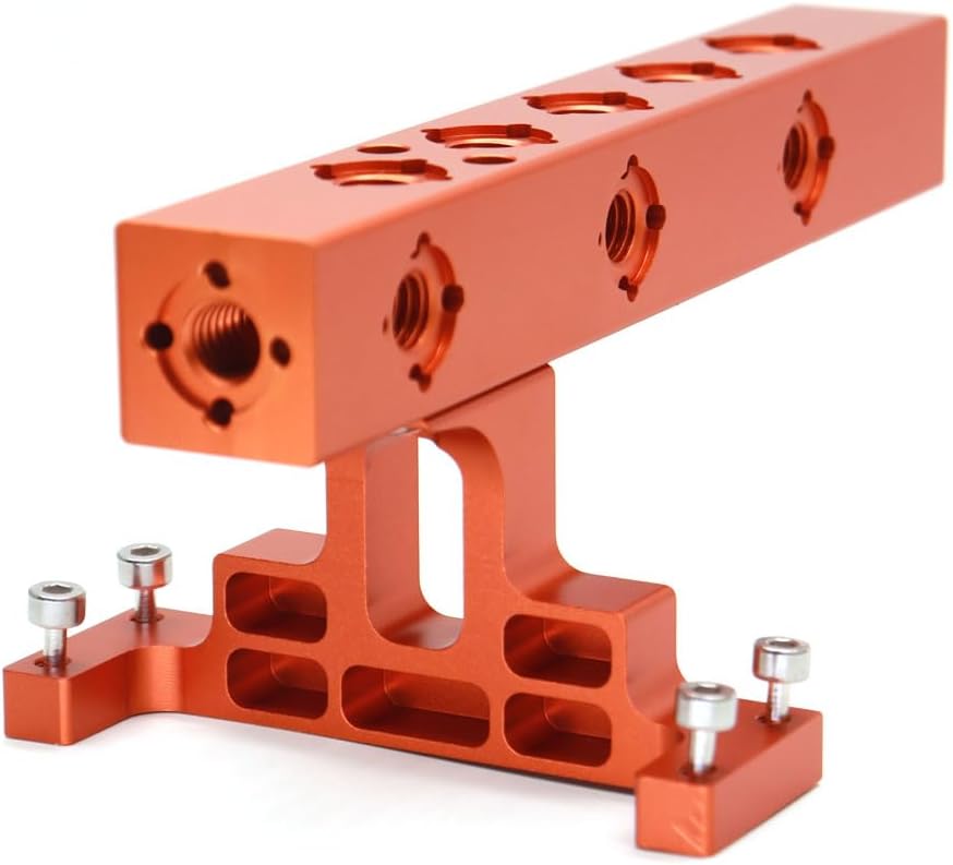 Lightweight Top Handle, Camera Top Handle Grip, Universal Handle with 5X 3/8'' Screw Adapters for DSLR Camera Rigs - Orange