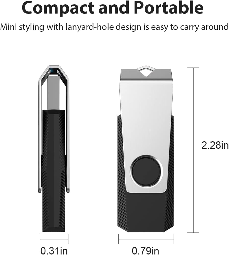 Aiibe 128GB USB Flash Drive 5 Pack Flash Drive 128GB Thumb Drive USB Drive 128GB USB 2.0 Memory Stick Jump Drives with Keychain (128G, 5 Colors: Black Red Cyan Green Purple)