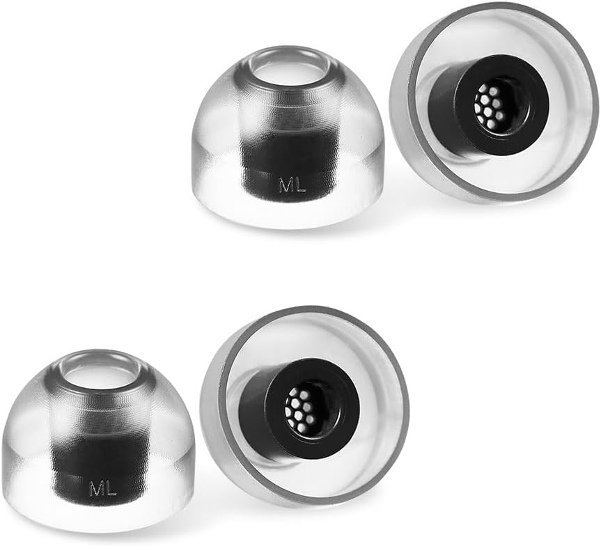 AZLA SednaEarfit Crystal Standard 2 - Earbud Tips for Wireless Headphones - Noise Canceling Earbuds Replacement Tips Eartips Compatible with Sony WF-1000XM5, Beats, Sennheiser, Jabra (2 Pair, ML)