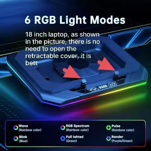 Cooling Pad for Acer Predator Helios 16 18 300 500 (Neo 16 16s 18 AI) Triton 14 AI 14 17 X 300 SE 700 900 14-18 Gaming LaptopCooler with Ultra Powerful Booster Turbo Cooling FanRGB LightTouch Start