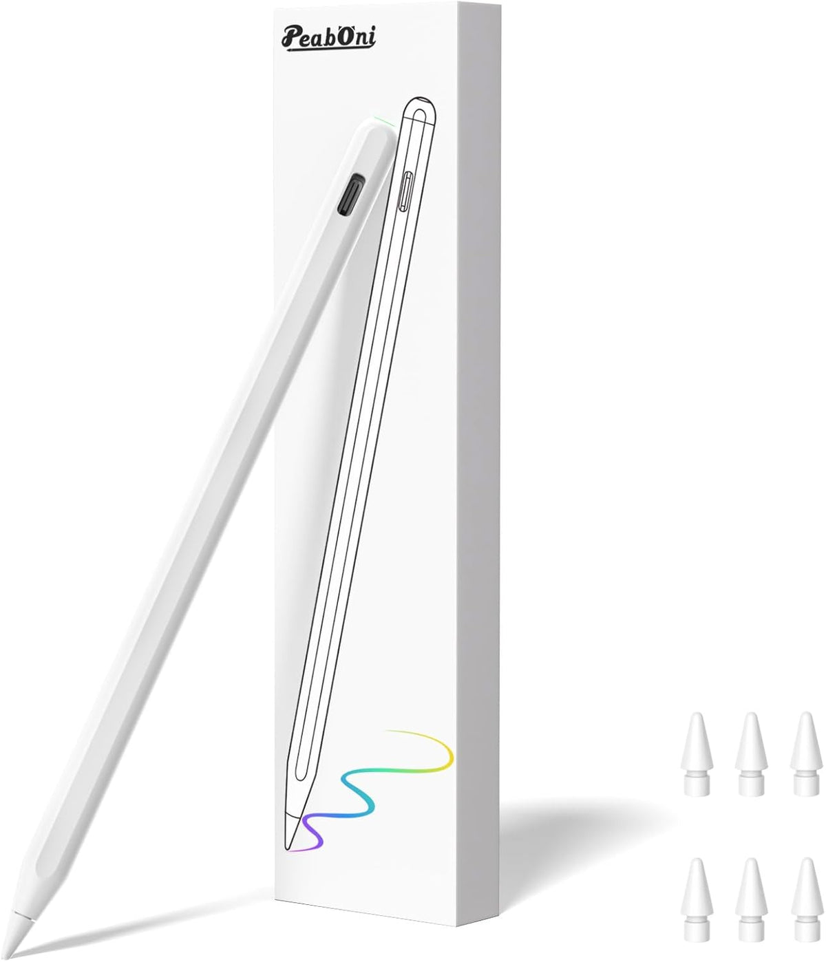 Pencil 2nd Generation for iPad 2018-2024 with Magnetic Wireless Charging Compatible with Apple iPad Pro 13”(M4)/12.9”/11”,iPad Air 6(M2)/5/4/3,iPad mini 7(A17 Pro)/6/5,iPad10/9/8/7/6 White
