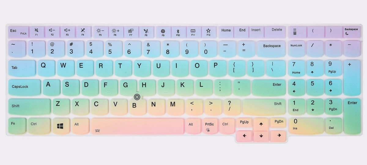 Keyboard Cover for Lenovo ThinkPad E15 Gen 4/3/2 E580 E590 E595, ThinkPad L15 Gen 2/1 L580 L590, ThinkPad T15 T15p P51s P52 P52s P53 P72 P73 T570 T575 T580 T590(NOT for P51 T560 T550) -Colorful