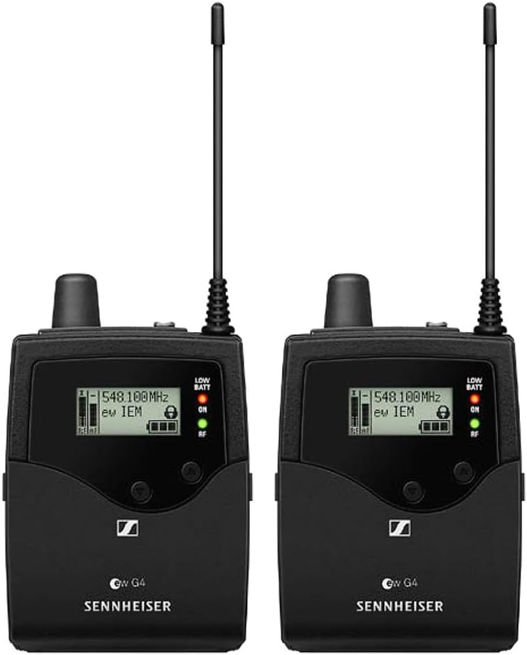 Liquid Audio Sennheiser ew IEM G4-Twin-A Wireless in-Ear Monitoring System Bundle w/Pig Hog PHM10 8mm Mic Cable, 4-Pack Blucoil AA Batteries Polishing Cloth