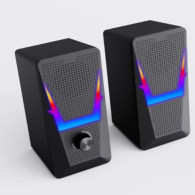 2.0 Stereo Surround Music RGB Gaming Speakers Sound Bar for Computer Desktop PC Loudspeakers