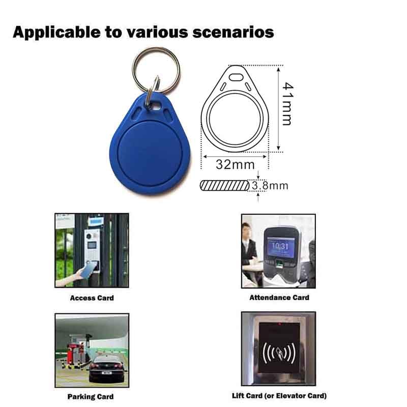 20 PCS 13.56 MHz UID Writable Rewritable Clone IC Smart Keychain, Compatible with MIFARE Classic 1K, RFID Blank Tag for Access Control Key Tag