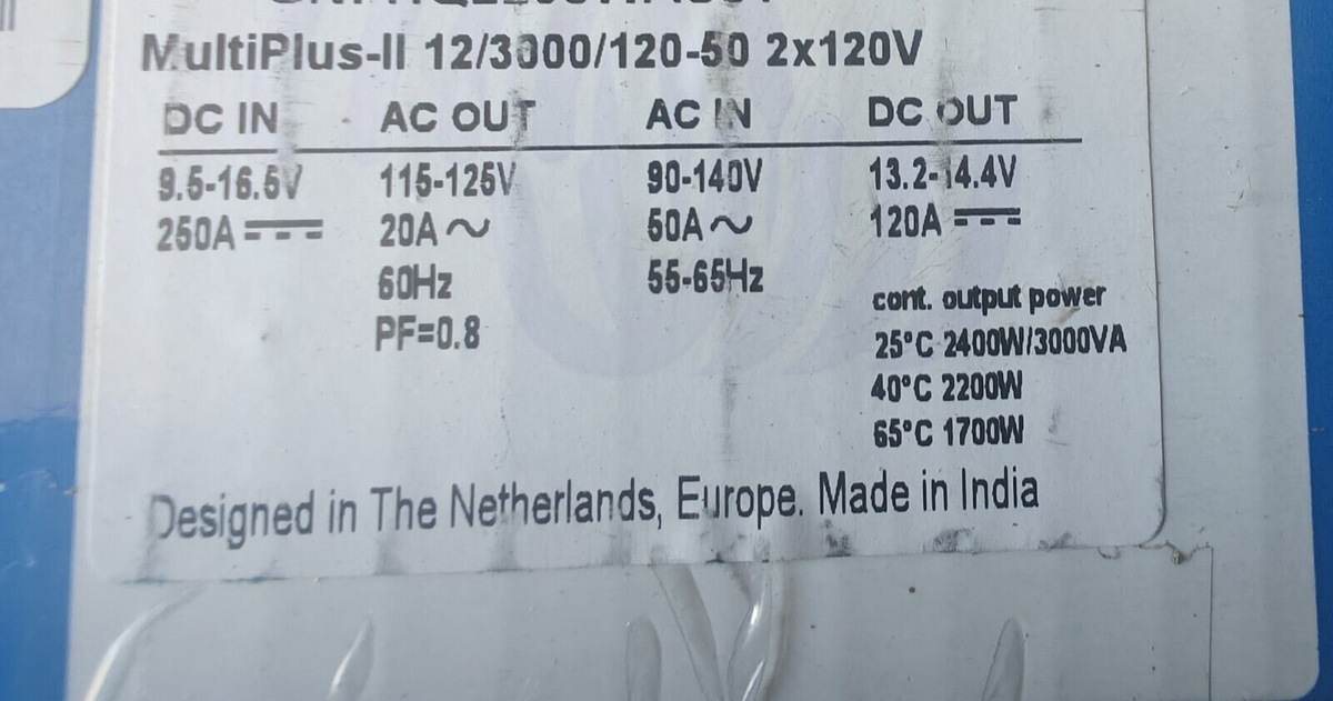 Victron PMP122305102 UL version PMP122305100 MultiPlus-II 12/3000/120-50 2x120V