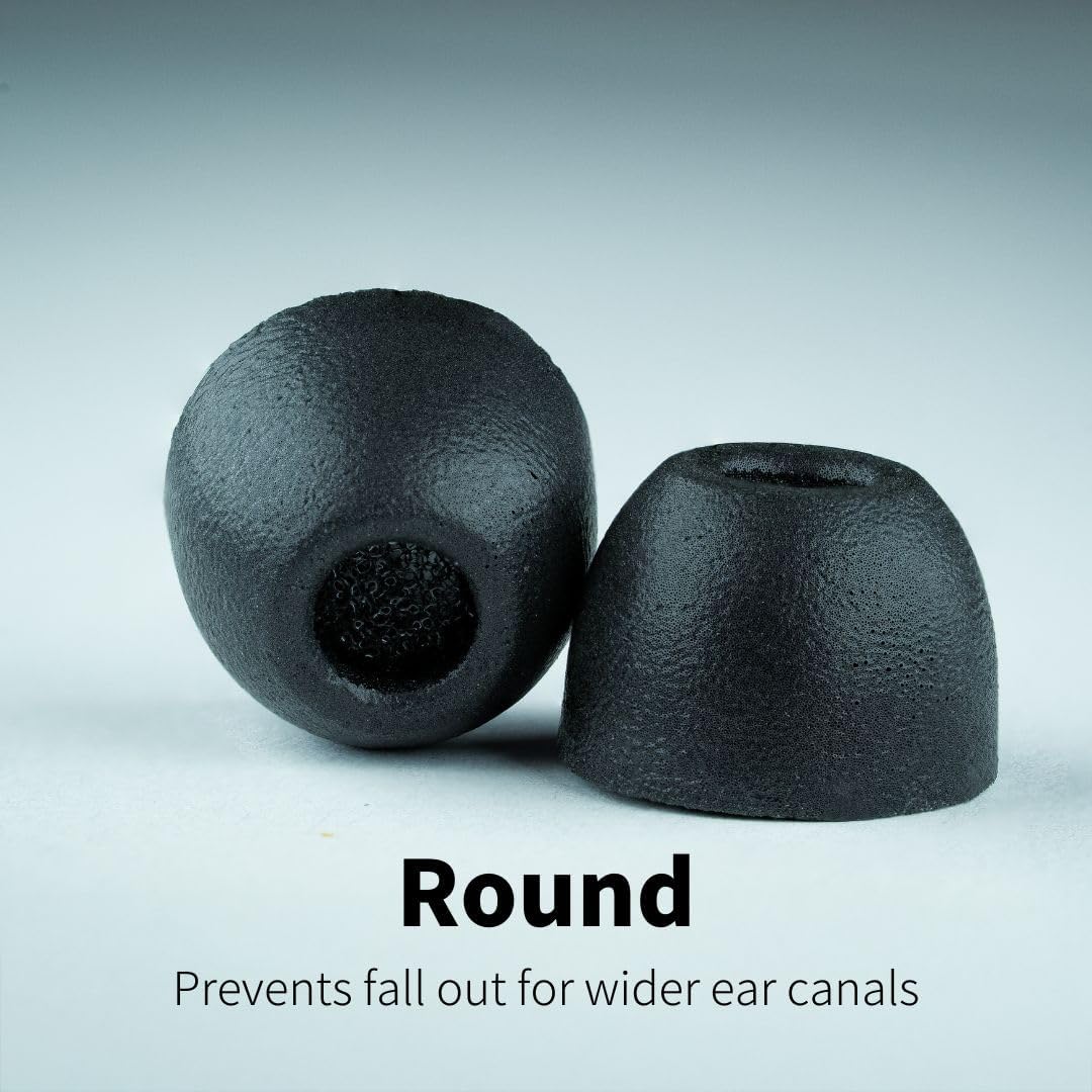 Comply 100 Core Series | Memory Foam Replacement IEM Ear Tips for Etymotic, Westone, Klipsch & More | Superior Noise Isolation, Ultimate Comfort, Secure Fit | Variety, Black, Medium (3 Pairs)