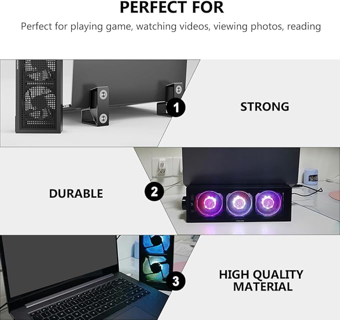 BESPORTBLE RGB Gaming Laptop Cooling Pad Speed Fans Ergonomic Heat Dissipation Stand Compatible with All Laptop Portable Notebook Cooler for Home and Office Use
