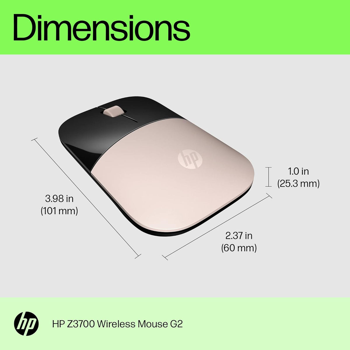 HP Z3700 G2 Wireless Mouse - Elegant Pale Rose Gold Design