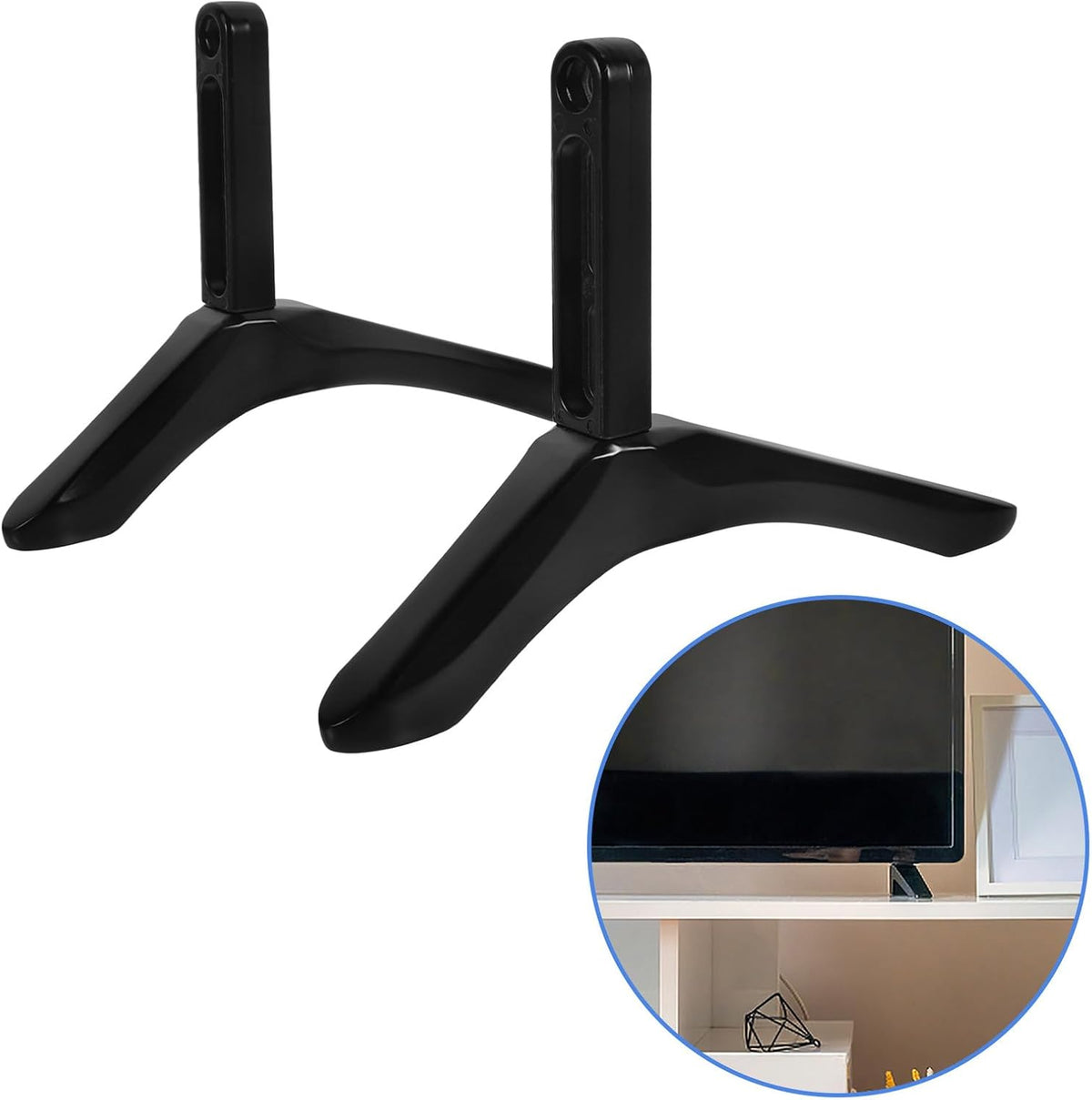 Housoutil Tv Stand Replacement Base with Screws Desktop Tv Support Bracket Suitable for Living Room and Office Use