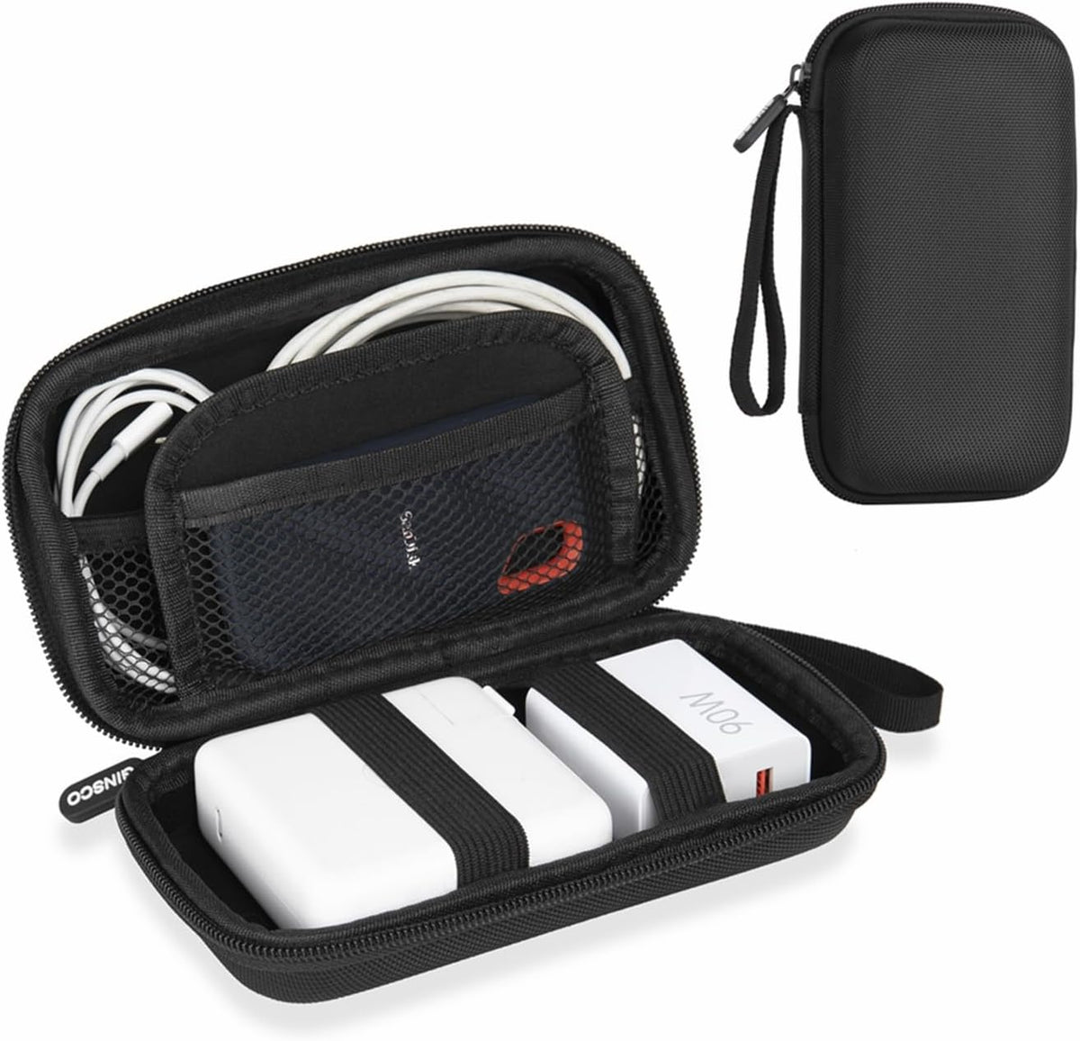 Ginsco Hard Shell Protection Case Electronic Accessories Organizer Pouch for MacBook Air/pro Adapter Chargers Cables