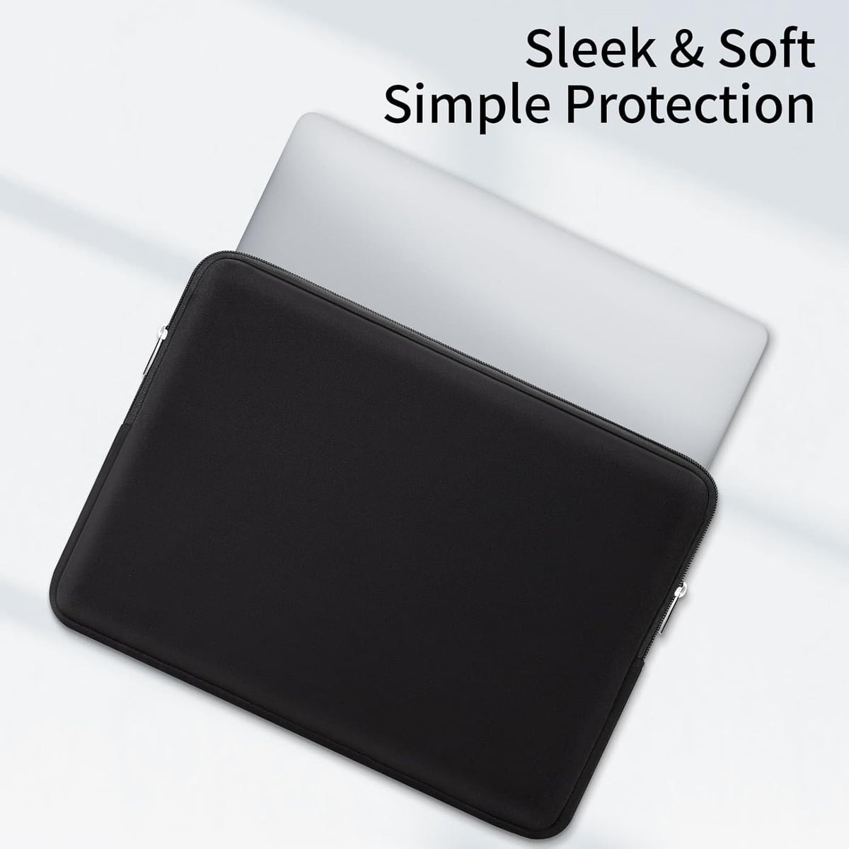 RAINYEAR Laptop Sleeve Protective Case Soft Lining Zipper Cover Padded Carrying Bag Compatible with Notebook Computer Ultrabook Chromebook 13"-13.3", Blcak (Upgraded Version)