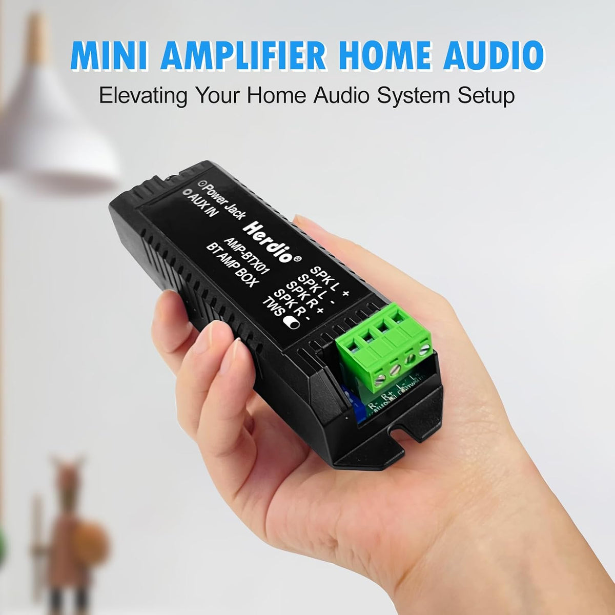 2.0 Herdio Bluetooth Home Audio Amplifier Channel Receiver System for Passive Speakers with AUX TWS Suitable